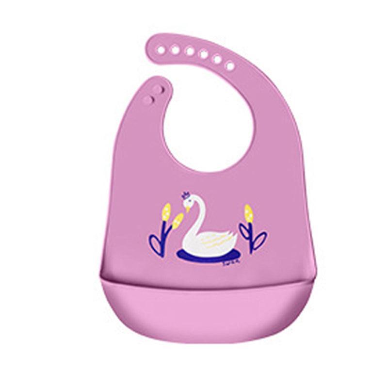 Silicone Waterproof Feeding Bib Apron with Pouch Easy to Clean Smock for Mealtime Use - Puppy