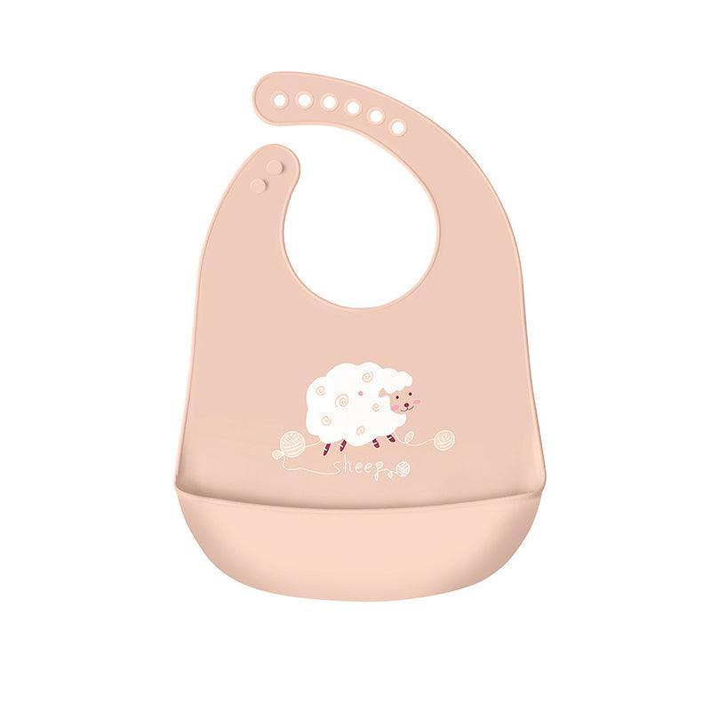 Silicone Waterproof Feeding Bib Apron with Pouch Easy to Clean Smock for Mealtime Use - Puppy