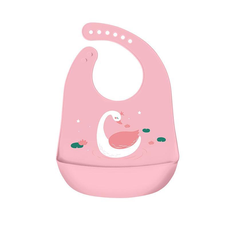 Silicone Waterproof Feeding Bib Apron with Pouch Easy to Clean Smock for Mealtime Use - Sheep