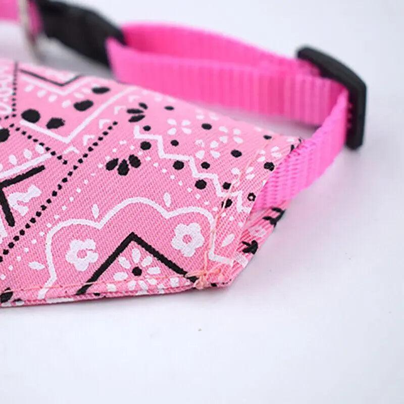L Adjustable Pet Dog Bandana Collar Triangle Scarf For Puppy Cat Neckerchief - Black