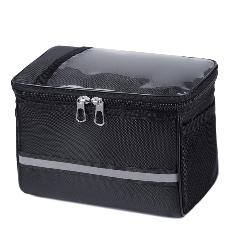 Waterproof Bicycle Handlebar Bag with Touchscreen Phone Pocket and Reflective Strip