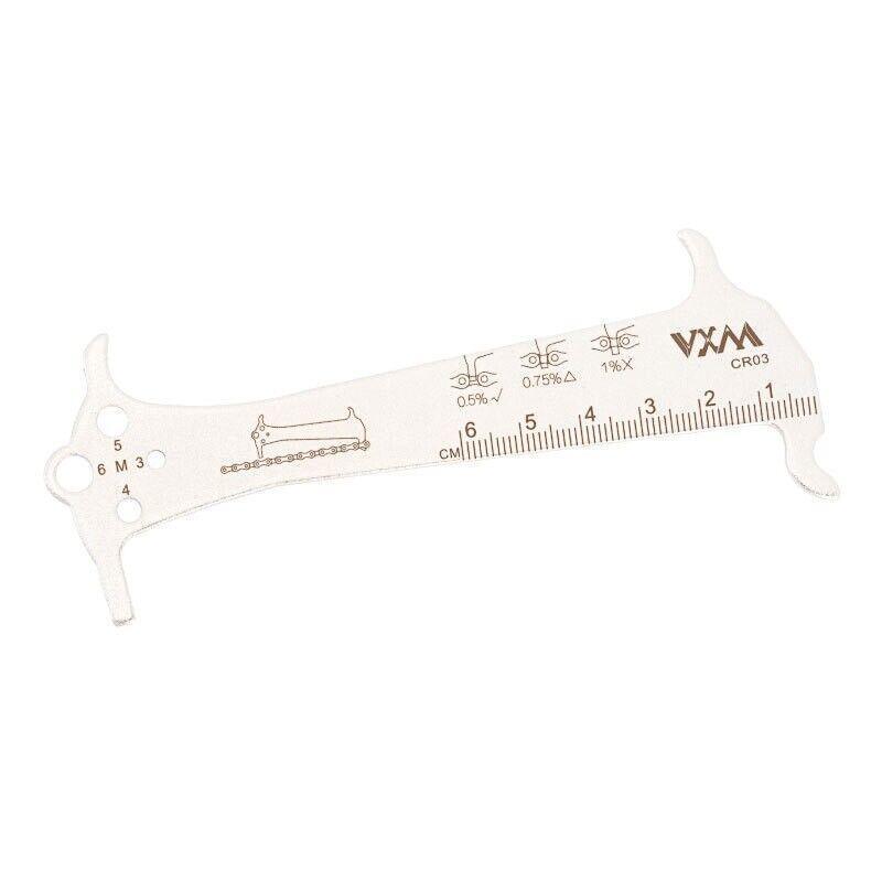 3 in 1 Bike Chain Wear Indicator Chain Hook Bolt Gauge Ruler Tool Stainless Steel