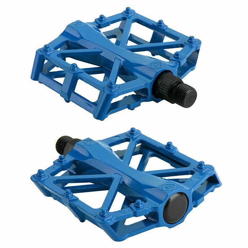 Bike Pedals Alloy Mountain Road MTB Colored Bicycle Nonslip Cycling Pedals 9/16" - Red