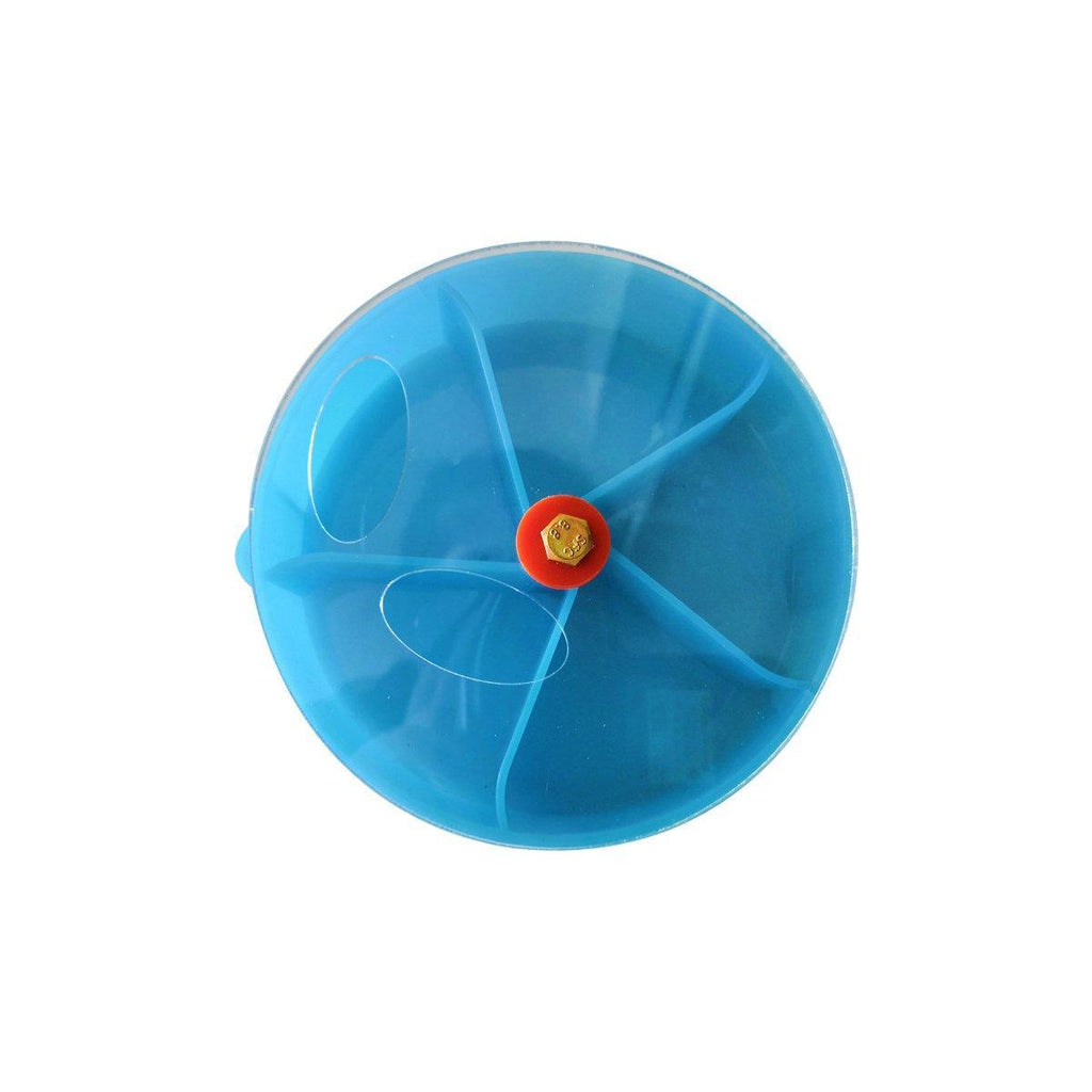 Parrot Foraging Toy Bird Chew Wheel Food Dispenser Divider Box Cage Accessory - Transparent