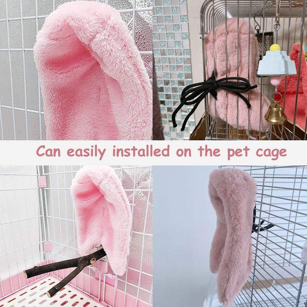 Cozy Bird Blanket Shawl Parrot Snuggle Cabin Plush Hanging Cotton Nest Bedding - Pink-S Size