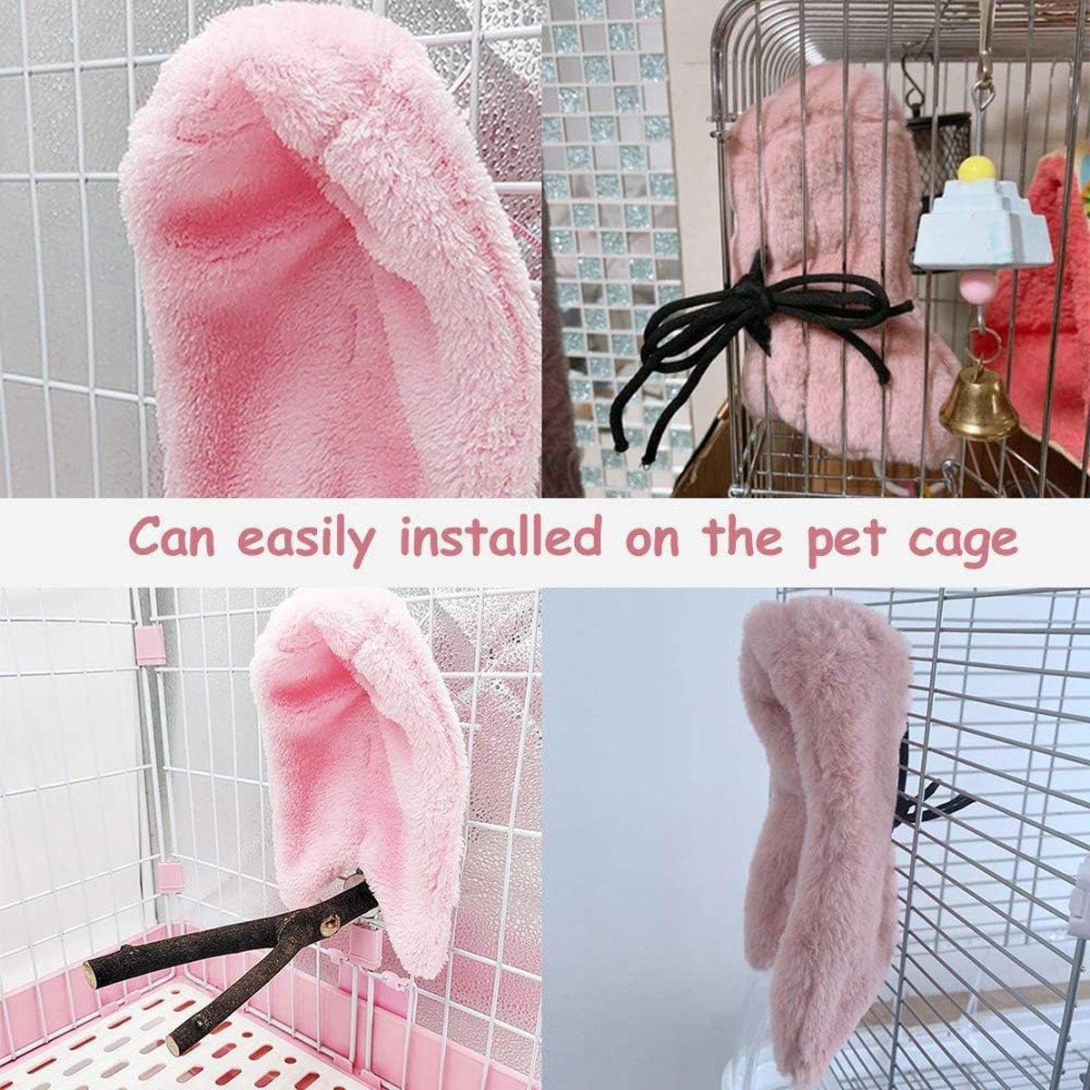 Cozy Bird Blanket Shawl Parrot Snuggle Cabin Plush Hanging Cotton Nest Bedding - Purple-L Size