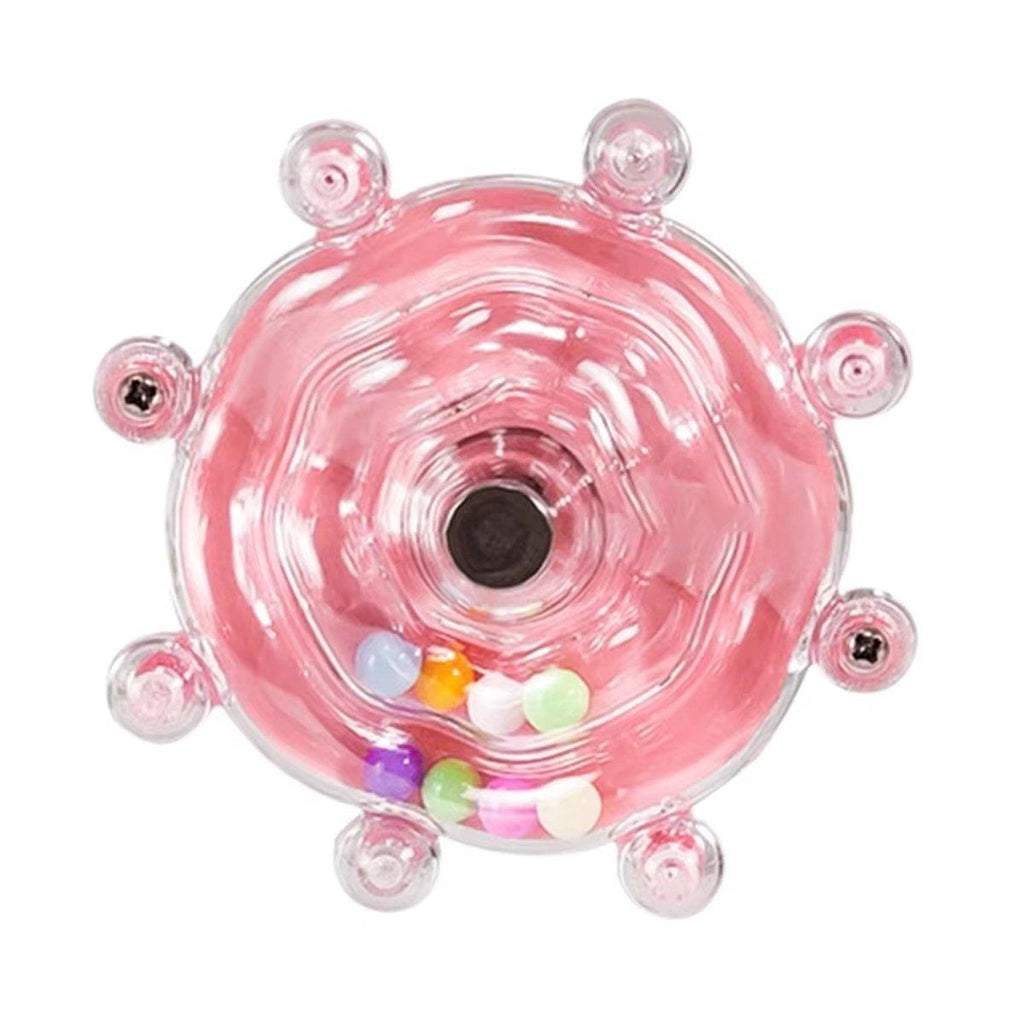 Interactive Parrot Spinning Wheel Stress Relief Toy for Small Birds Durable - Transparent