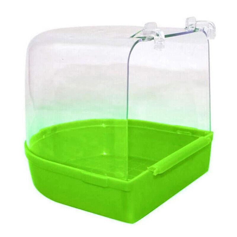 Bird Water Bath Tub For Pet Cage Hanging Bowl Parrot Birdbath Pet Cleaning - Pink