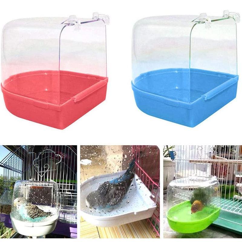Bird Water Bath Tub For Pet Cage Hanging Bowl Parrot Birdbath Pet Cleaning - Yellow