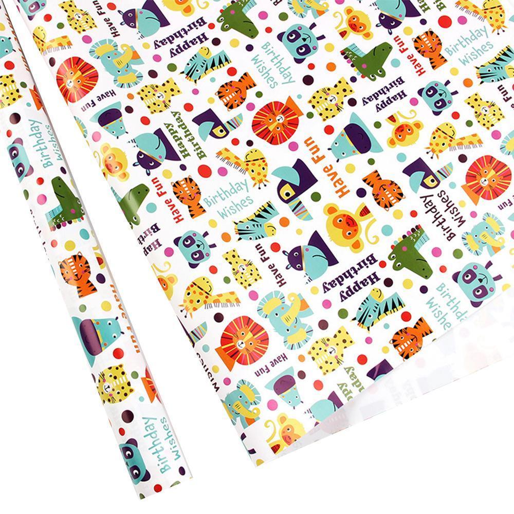 20pcs Cute Animal Cartoon Gift Wrapping Paper for Toys Bookskin and Crafts - Blue shell-20PCS