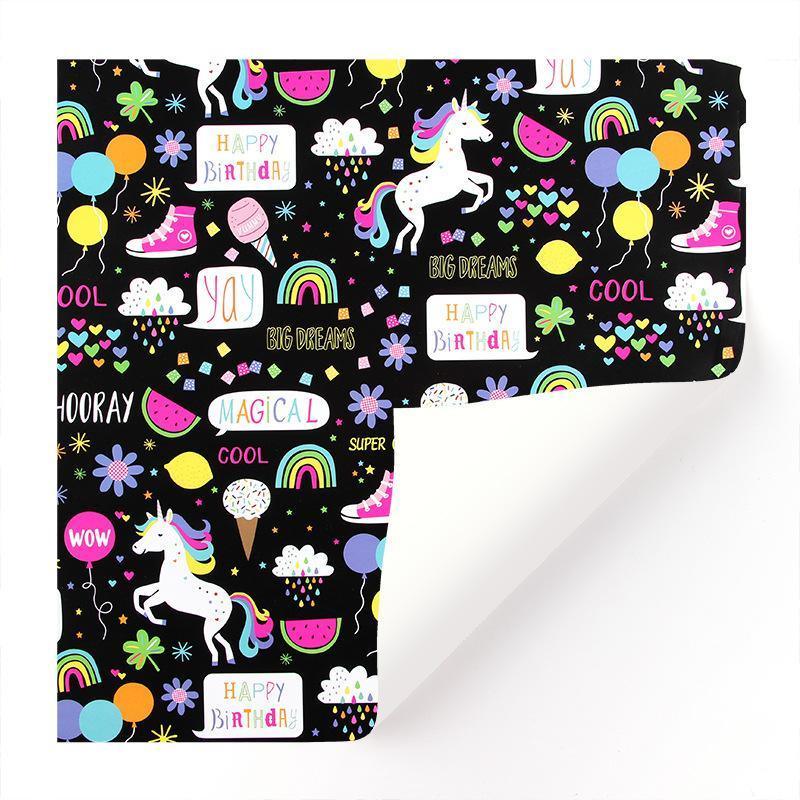 20pcs Cute Animal Cartoon Gift Wrapping Paper for Toys Bookskin and Crafts - Blue Dinosaurs-20PCS