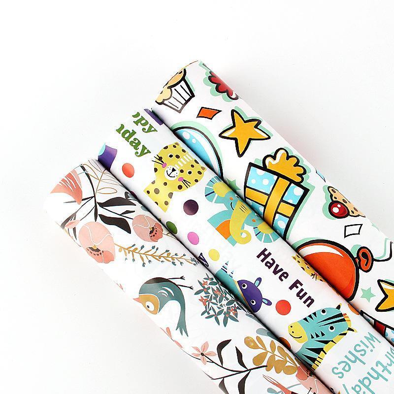 20pcs Cute Animal Cartoon Gift Wrapping Paper for Toys Bookskin and Crafts - Birthday Gift-20PCS