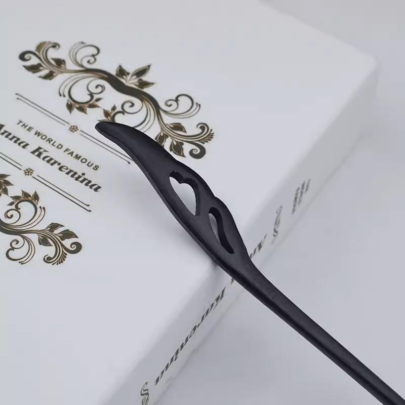 Retro Wooden Carved Hair Sticks Women Hairpin Barrette Chopsticks Accessories - B