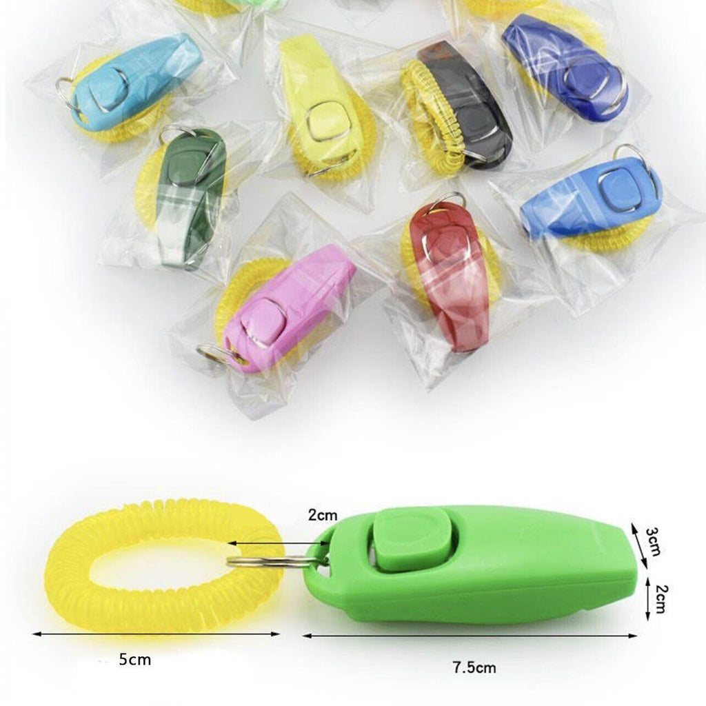 Dog Whistle and Clicker Set for Training Stop Barking Obedience Tool Combo - Blue