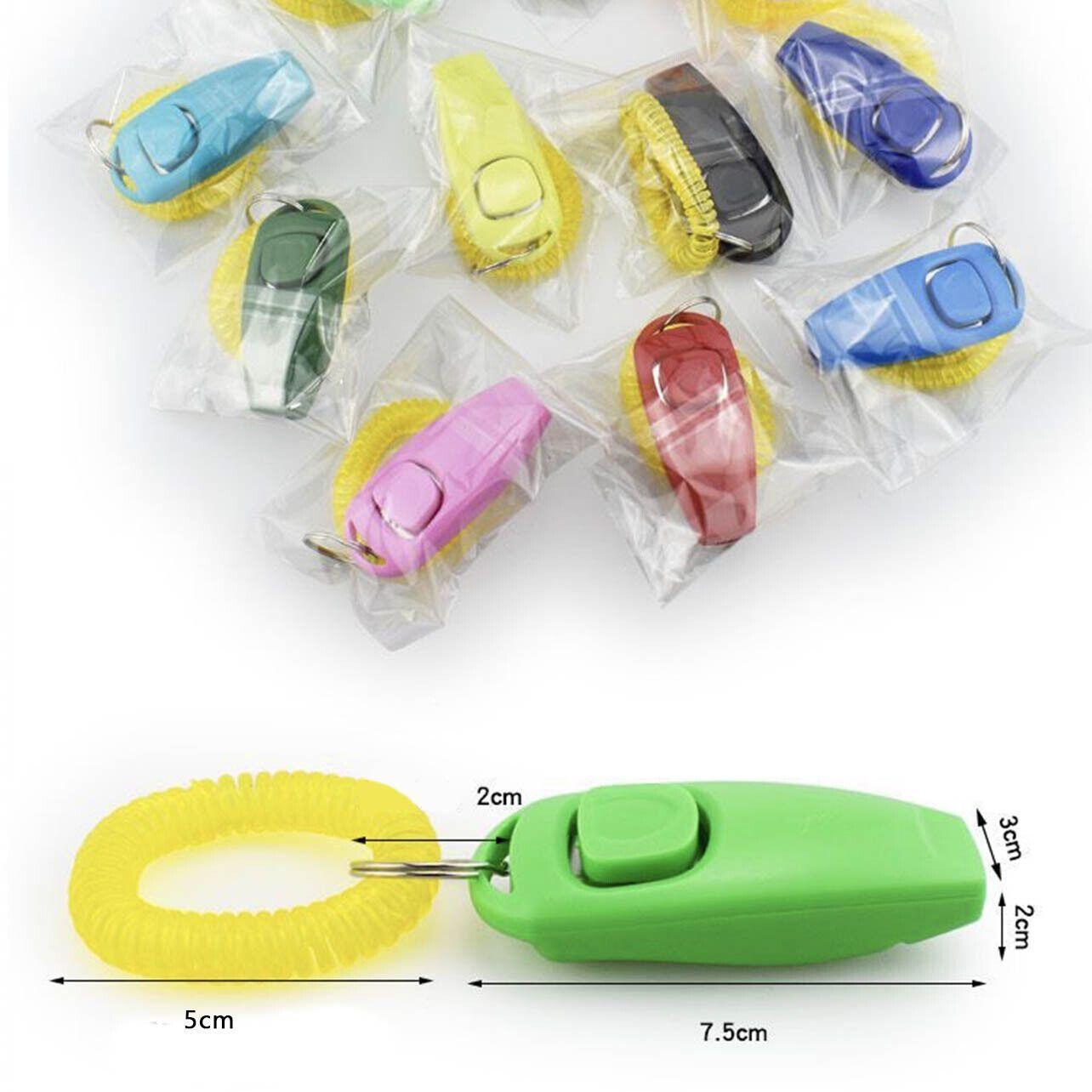 Dog Whistle and Clicker Set for Training Stop Barking Obedience Tool Combo - Blue