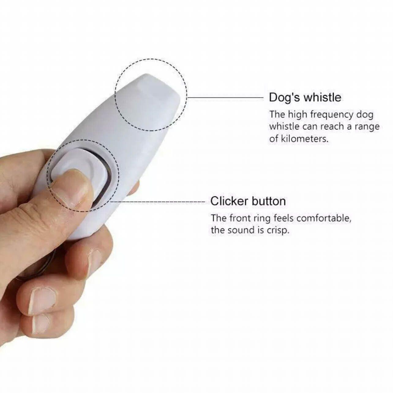 Dog Whistle and Clicker Set for Training Stop Barking Obedience Tool Combo - Blue