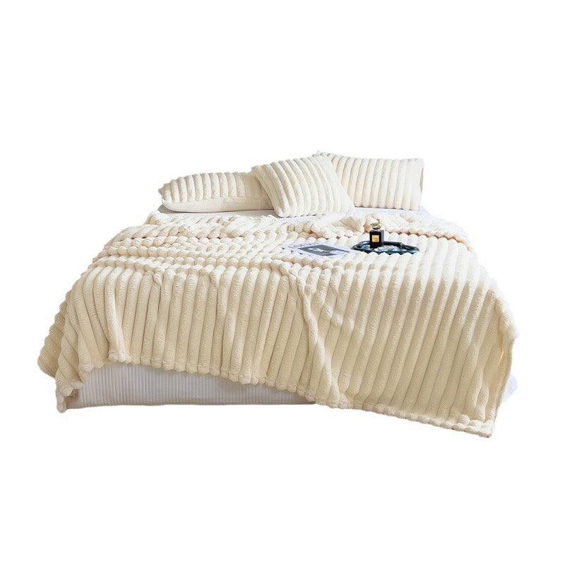Plush Blanket Leisure Blanket Autumn Winter Warm Nap Throw Soft Cozy - Khaki-150x200cm