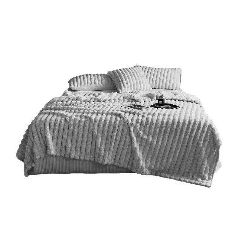 Plush Blanket Leisure Blanket Autumn Winter Warm Nap Throw Soft Cozy - White-150x200cm