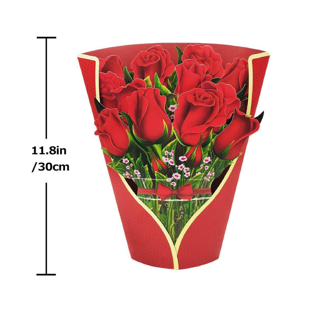 New Style 3D Pop Up Cards Paper Flower Bouquet Greeting Card for All Occasions - Blue Lily