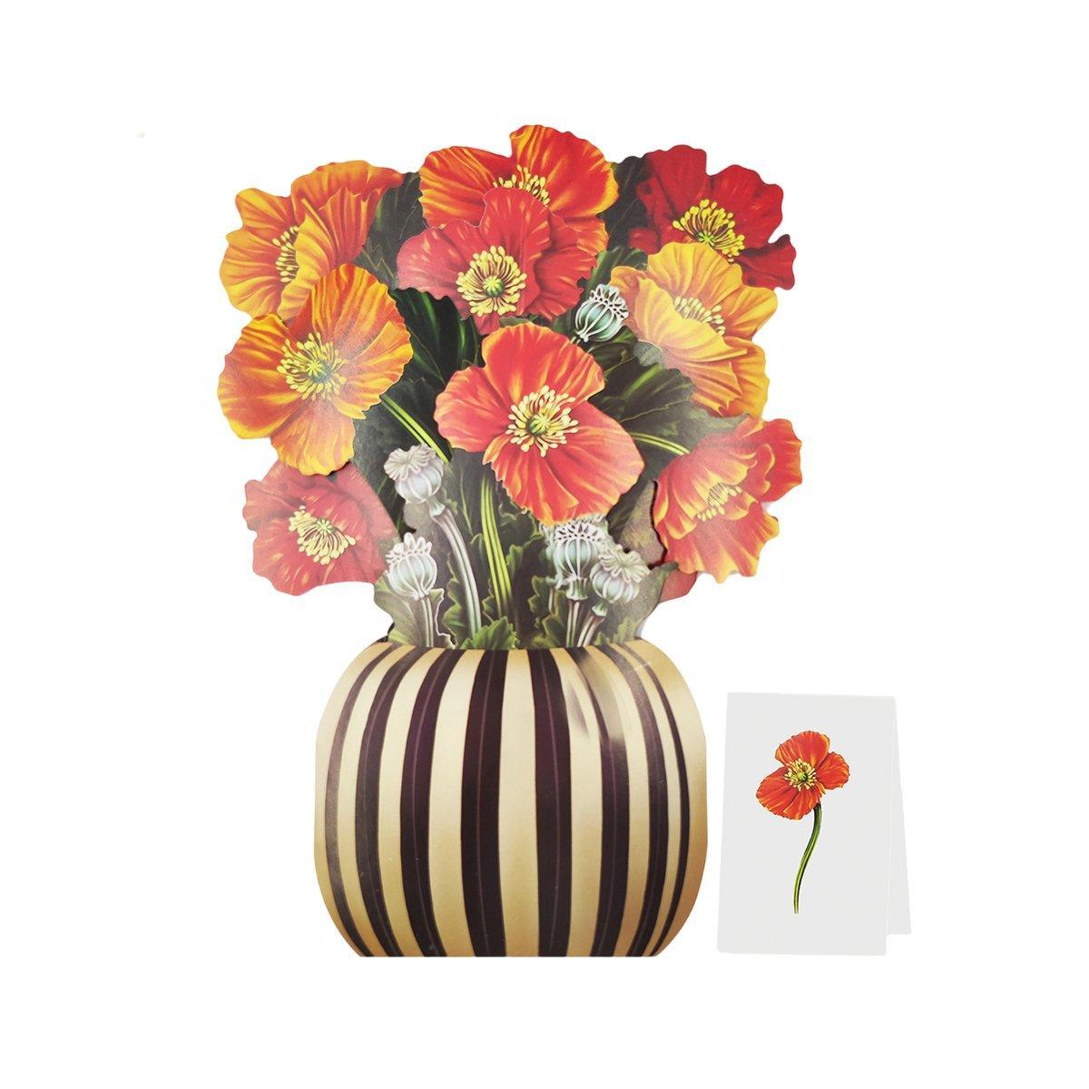 New Style 3D Pop Up Cards Paper Flower Bouquet Greeting Card for All Occasions - Blue Lily