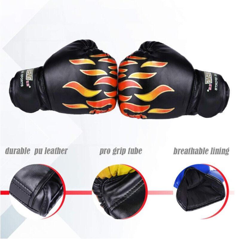 Boxing Sparring Training Gloves MMA Kickboxing Punching Gloves for Practice Sessions - Blue [Map Pattern]