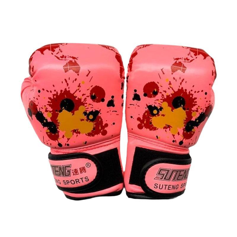 Boxing Sparring Training Gloves MMA Kickboxing Punching Gloves for Practice Sessions - Yellow [Map Pattern]