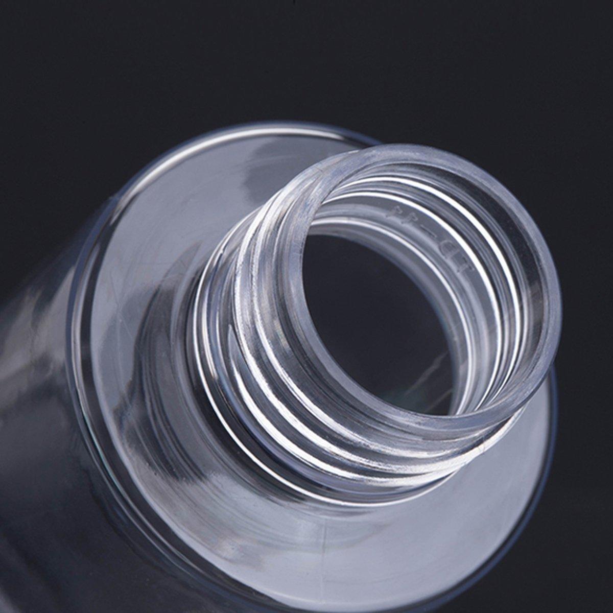 50/100/150ml Plastic Toner Lotion Bottles Refillable Travel Cosmetic Containers - Black Lid + Transparent Bottle - 100ml