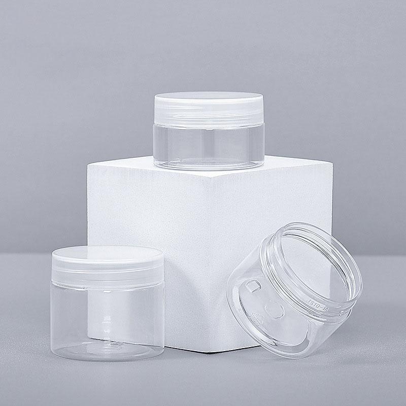 10pcs Transparent Wide Mouth Plastic Jars with Cap Skin Care Cream Containers - 80ml