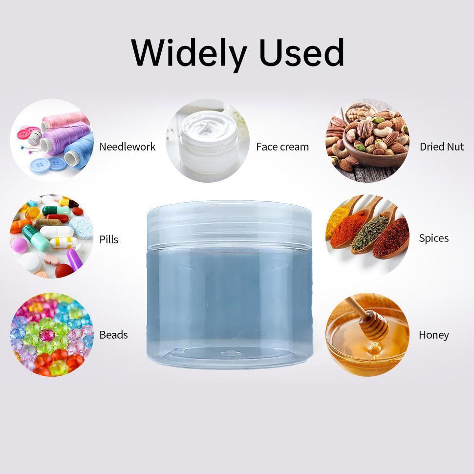 10pcs Transparent Wide Mouth Plastic Jars with Cap Skin Care Cream Containers - 80ml