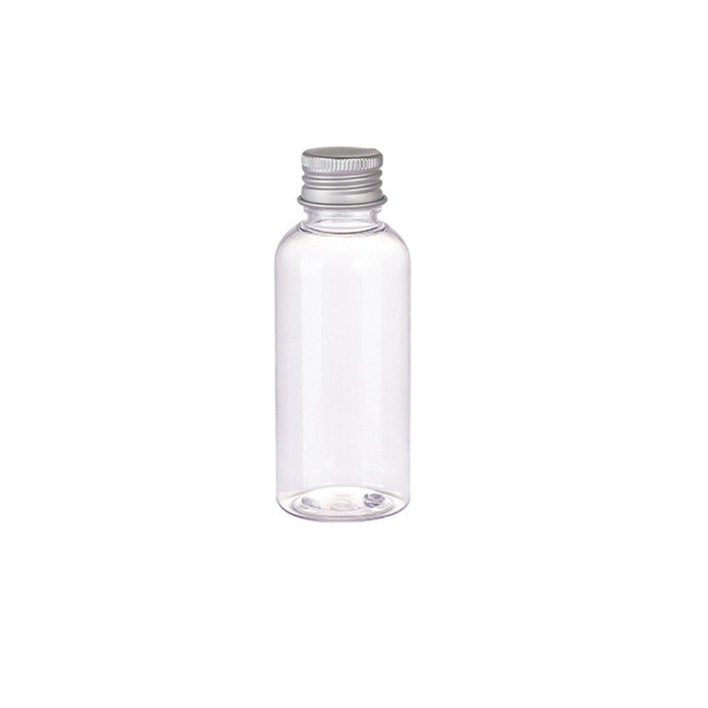 20pcs Brown Transparent Cosmetic Bottles with Aluminum Lids for Packaging - Brown-200ml