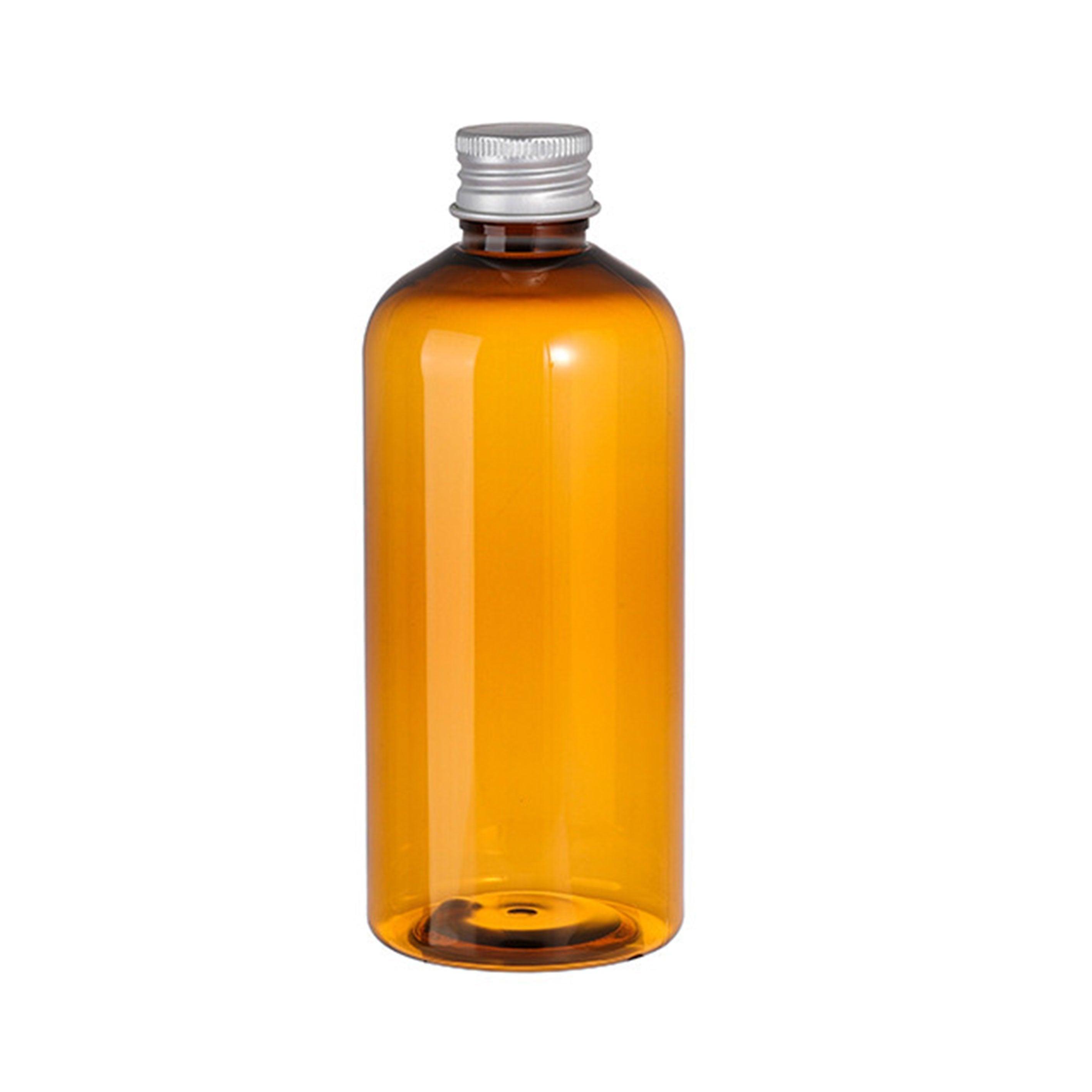 20pcs Brown Transparent Cosmetic Bottles with Aluminum Lids for Packaging - Brown-200ml
