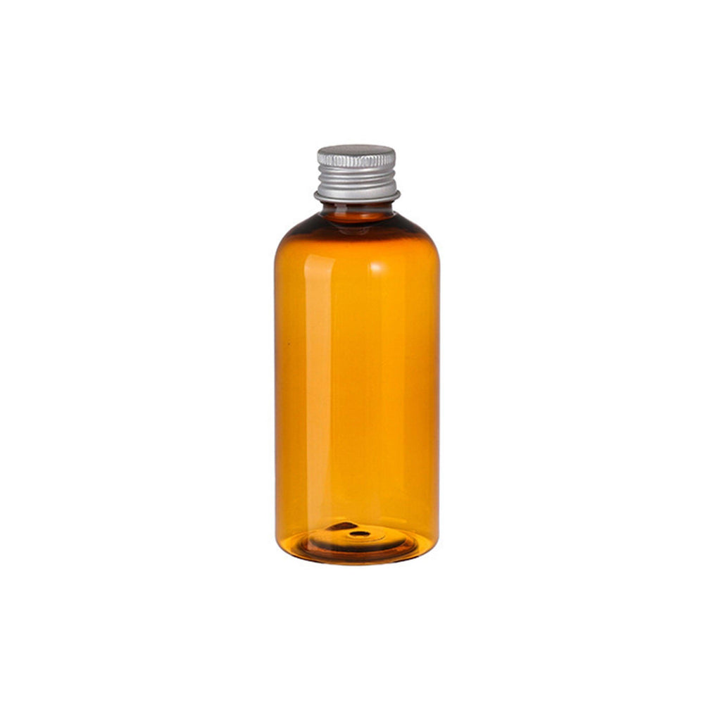 20pcs Brown Transparent Cosmetic Bottles with Aluminum Lids for Packaging - Transparent-100ml