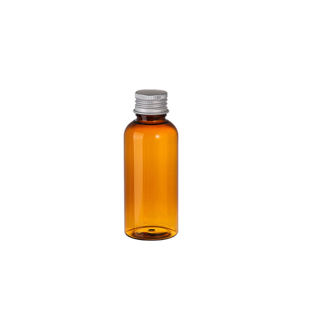 20pcs Brown Transparent Cosmetic Bottles with Aluminum Lids for Packaging - Transparent-200ml