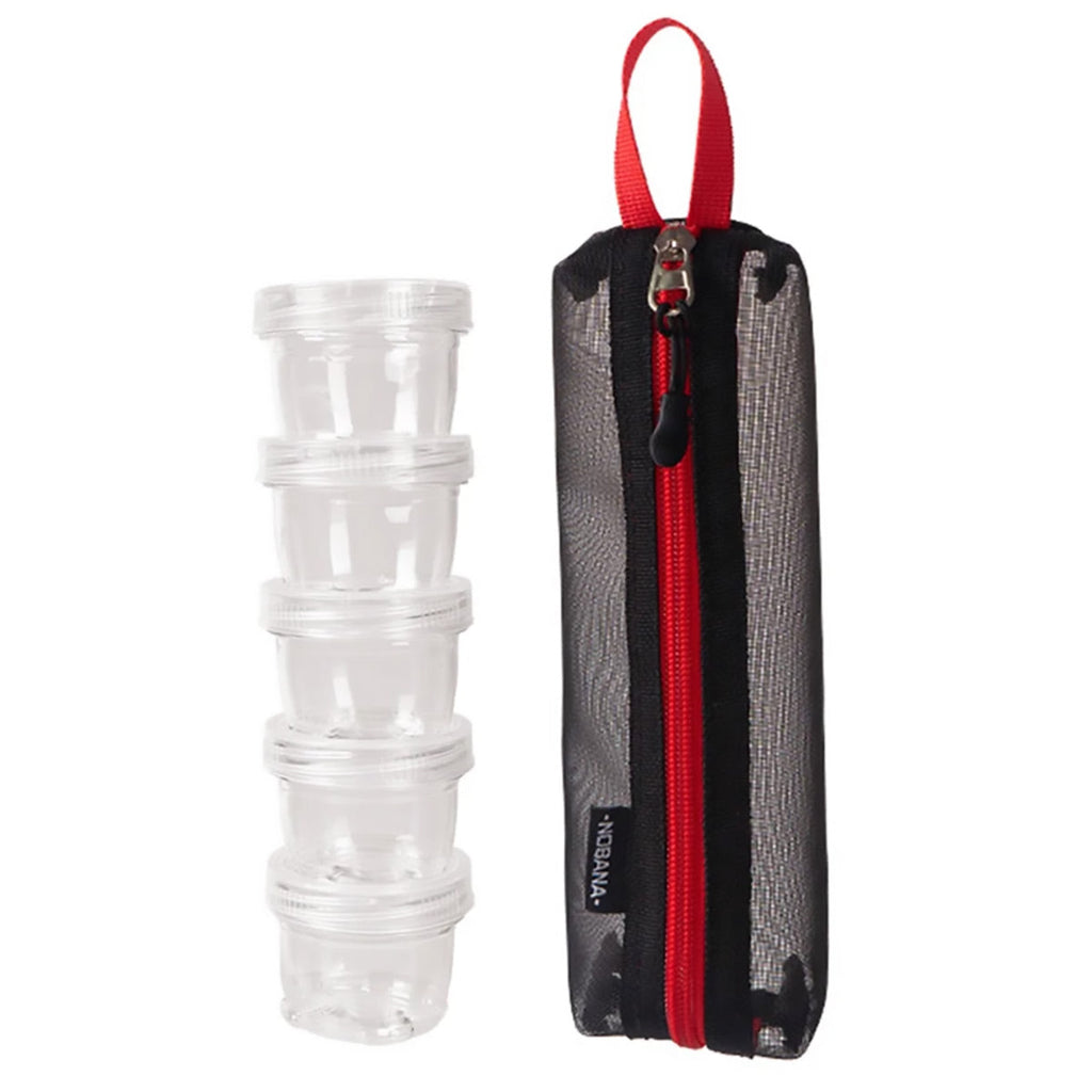 5PCS Outdoor Camping Spice Container Set Travel BBQ Seasoning Storage Box Use - White