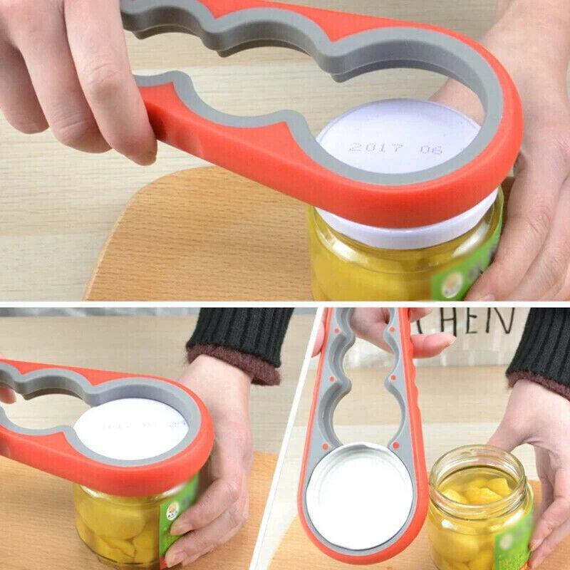 Silicone Jar Can Opener Multi-Purpose Lids Cap Arthritis Bottle Opener Easy Grip - Blue