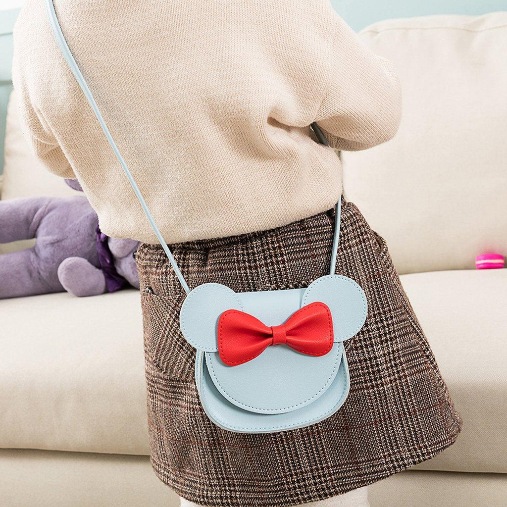 Cute Bowknot Crossbody Bag Fashionable Girls Shoulder Bag Slanting Mini Handbag - Flesh Pink