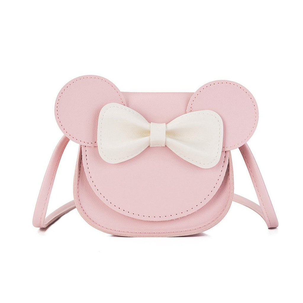 Cute Bowknot Crossbody Bag Fashionable Girls Shoulder Bag Slanting Mini Handbag - Flesh Pink
