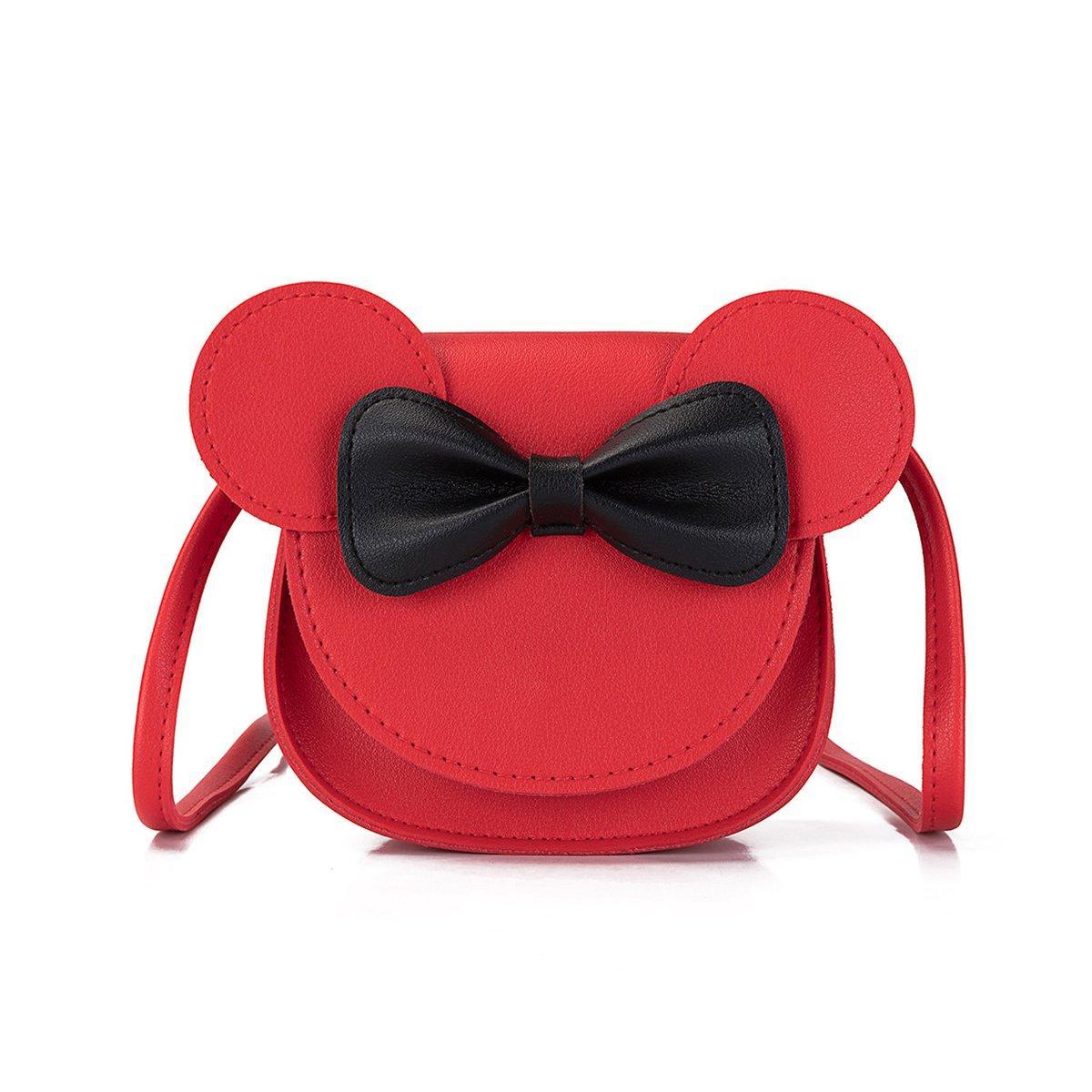 Cute Bowknot Crossbody Bag Fashionable Girls Shoulder Bag Slanting Mini Handbag - Flesh Pink