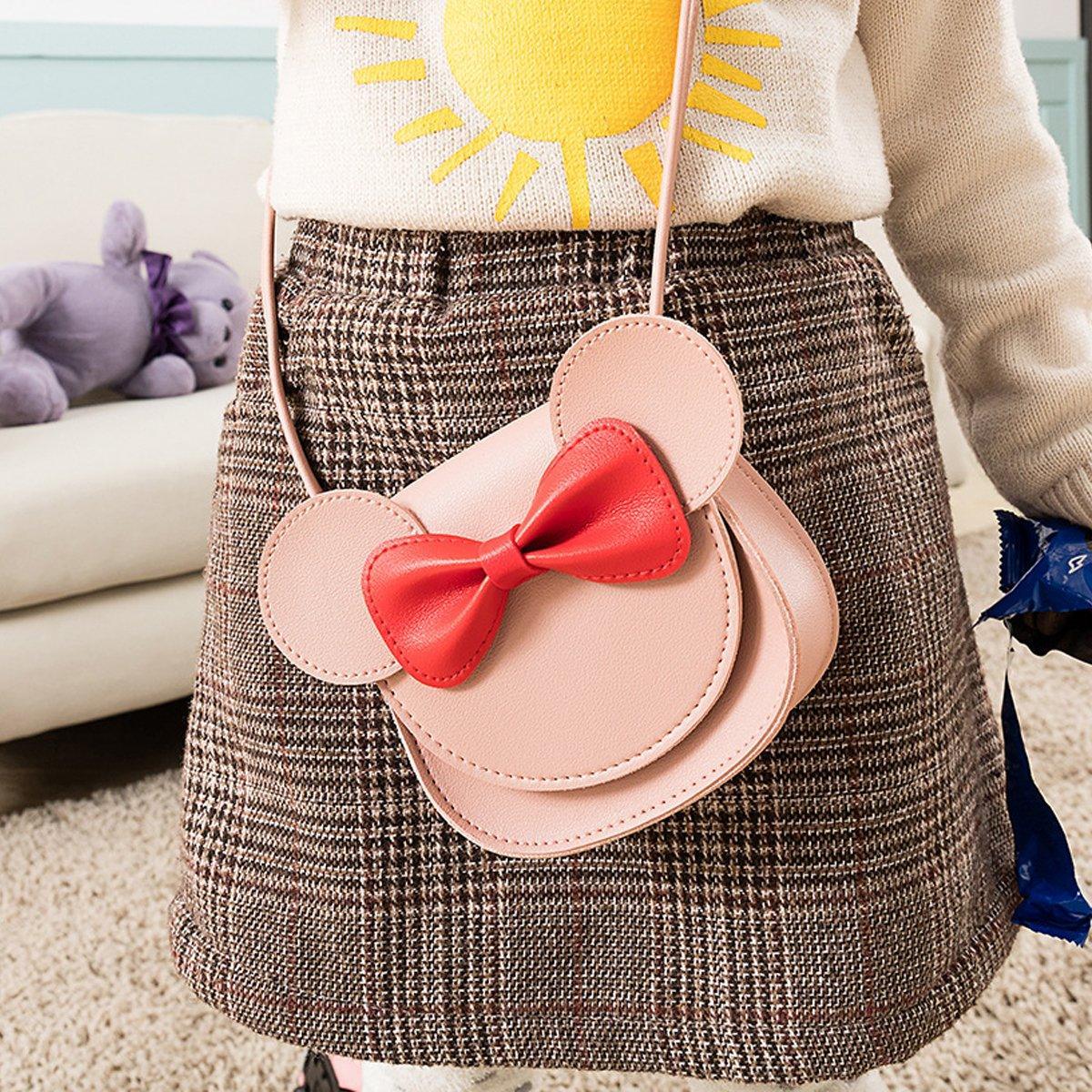 Cute Bowknot Crossbody Bag Fashionable Girls Shoulder Bag Slanting Mini Handbag - Light Blue