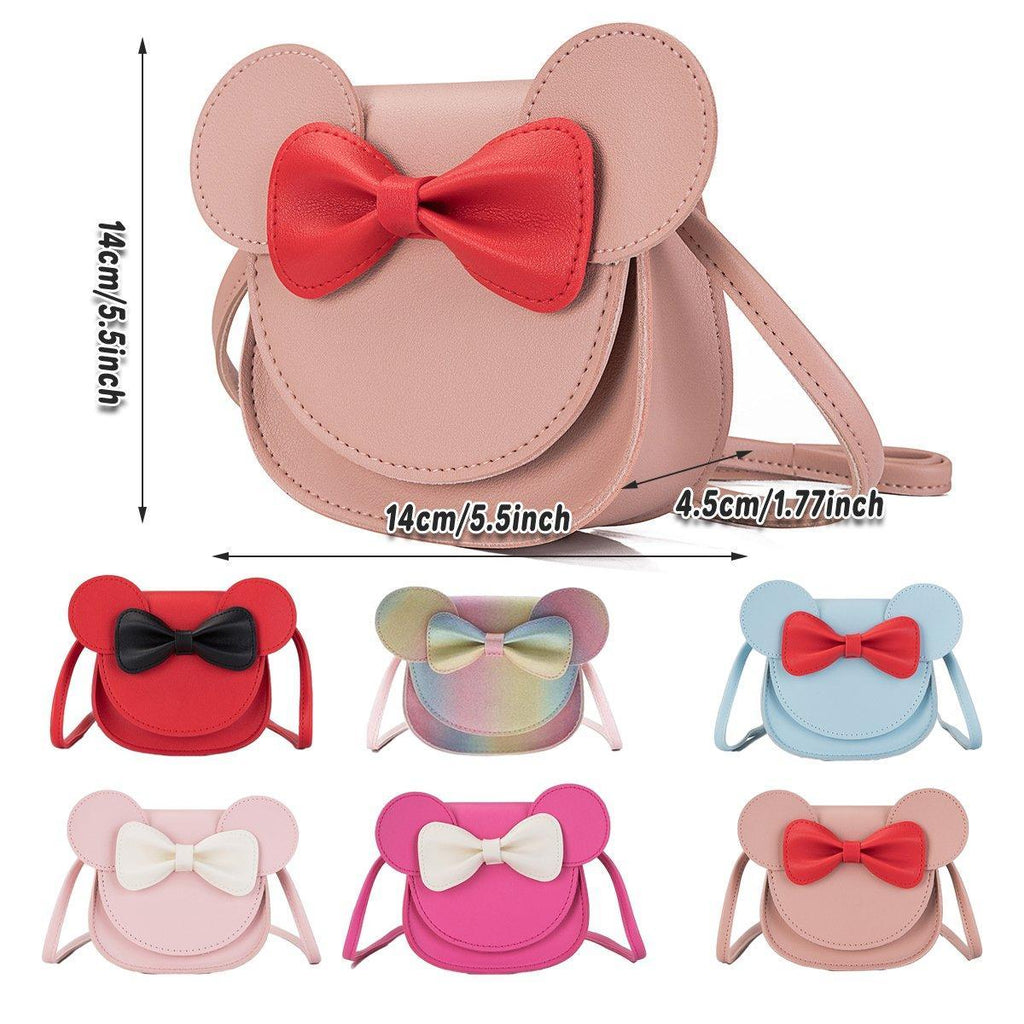 Cute Bowknot Crossbody Bag Fashionable Girls Shoulder Bag Slanting Mini Handbag - Rainbow