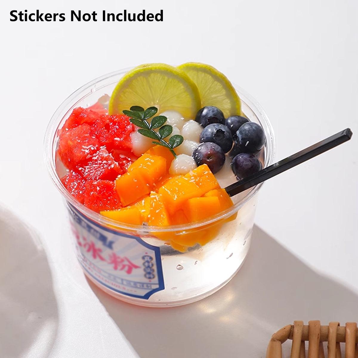 100PCS Transparent Packing Box Plastic Dessert Bowl Food Container - 16oz Bowl