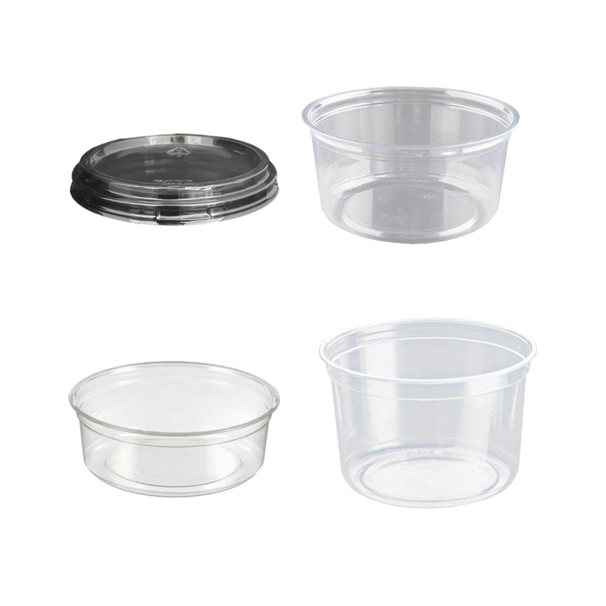 100PCS Transparent Packing Box Plastic Dessert Bowl Food Container - 8oz Bowl