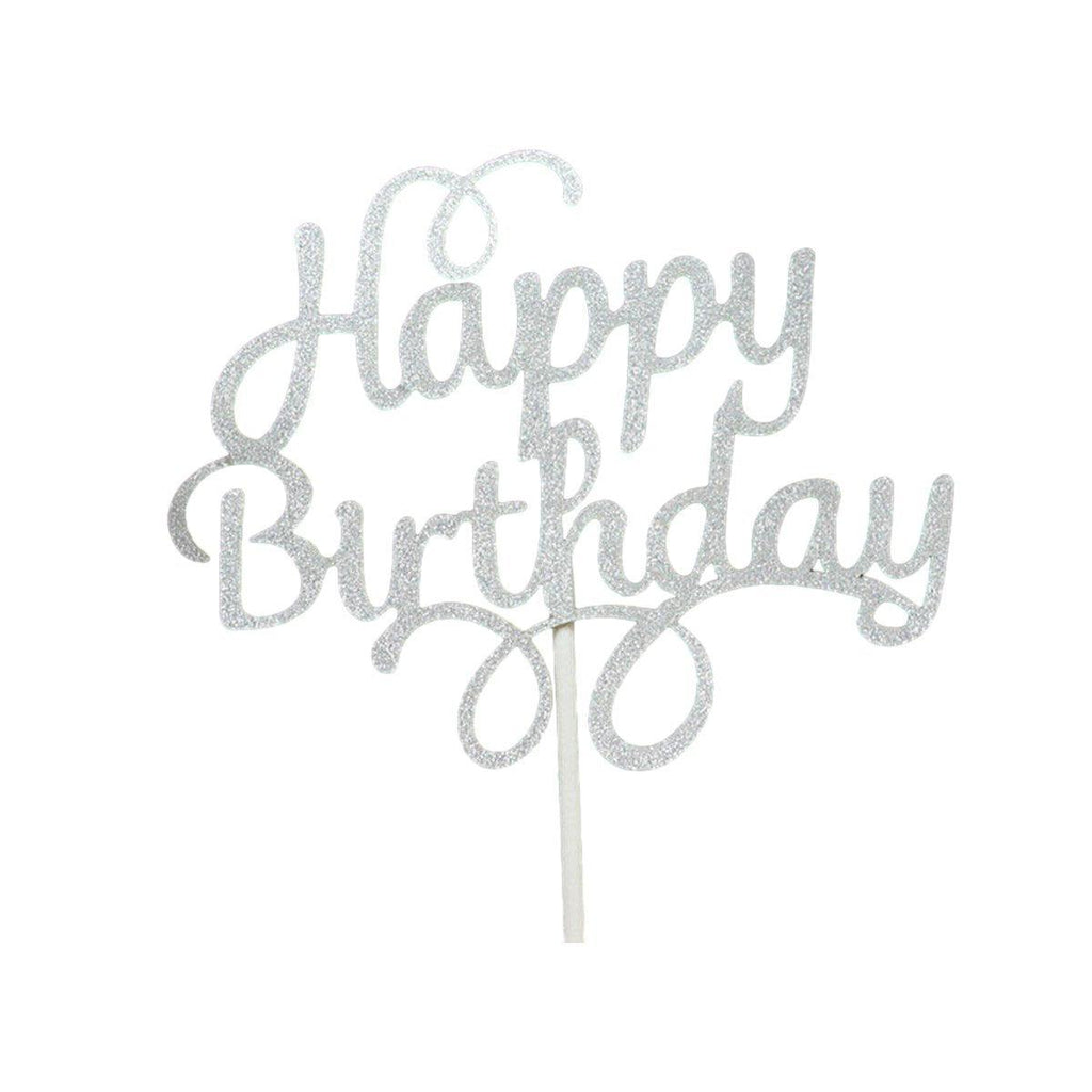 Happy Birthday Cake Topper Colour Printed Acrylic Party Decorations - Rose Red-Bowknot