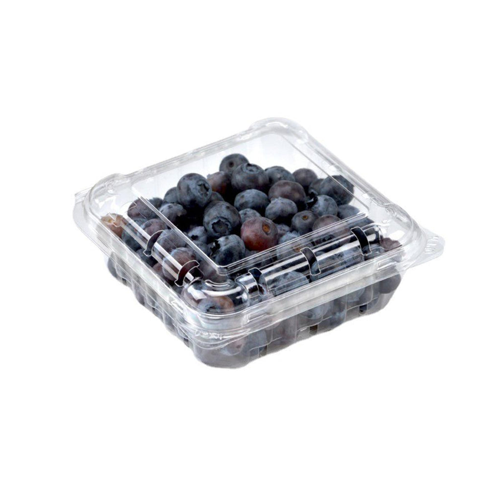 100pcs Transparent Plastic Fruit Box with Tape Cover Storage Packaging for Fruit - 250g