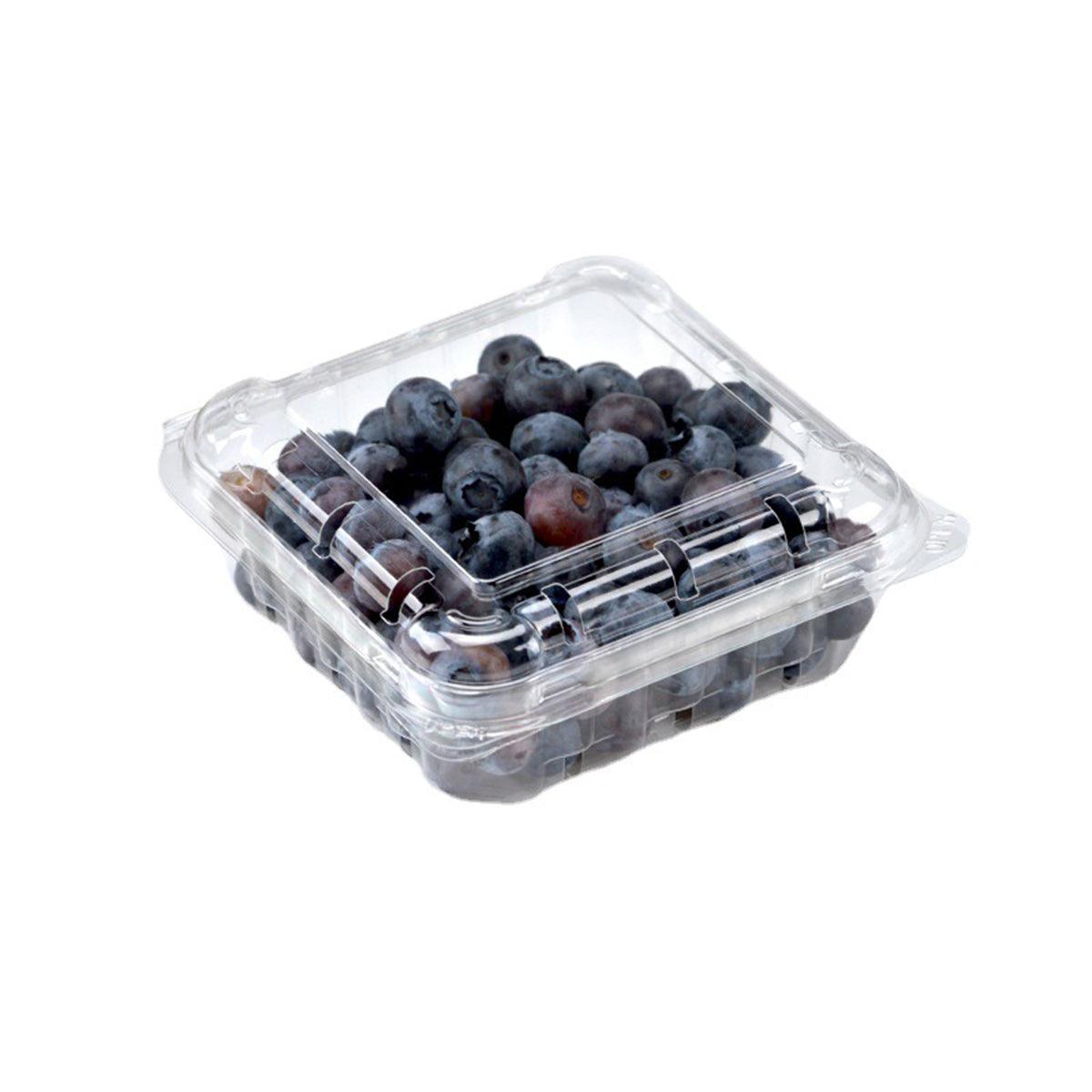 100pcs Transparent Plastic Fruit Box with Tape Cover Storage Packaging for Fruit - 250g