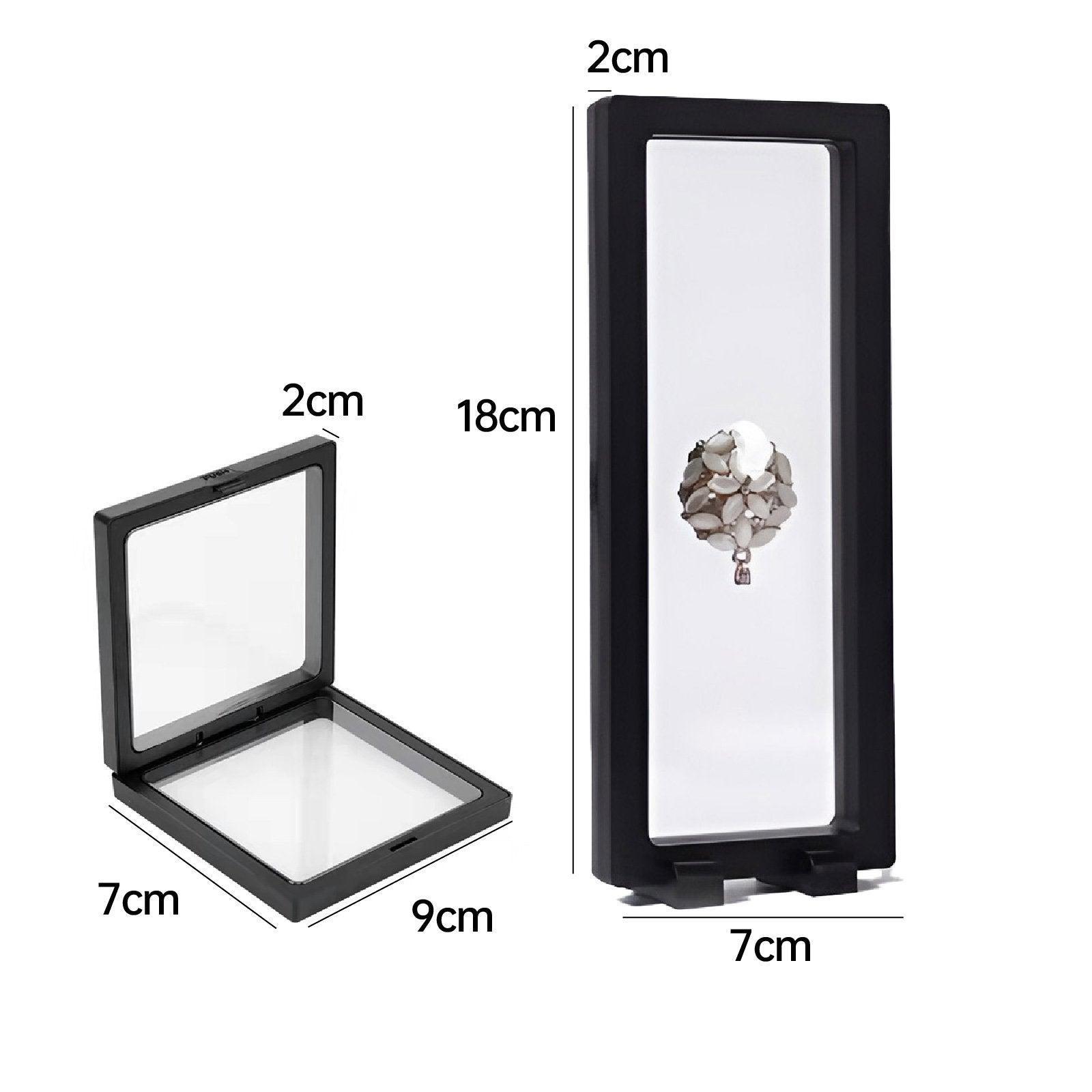10pcs Transparent PE Film Display Box Jewelry Packaging Storage Box Container - 7-18-2-Black