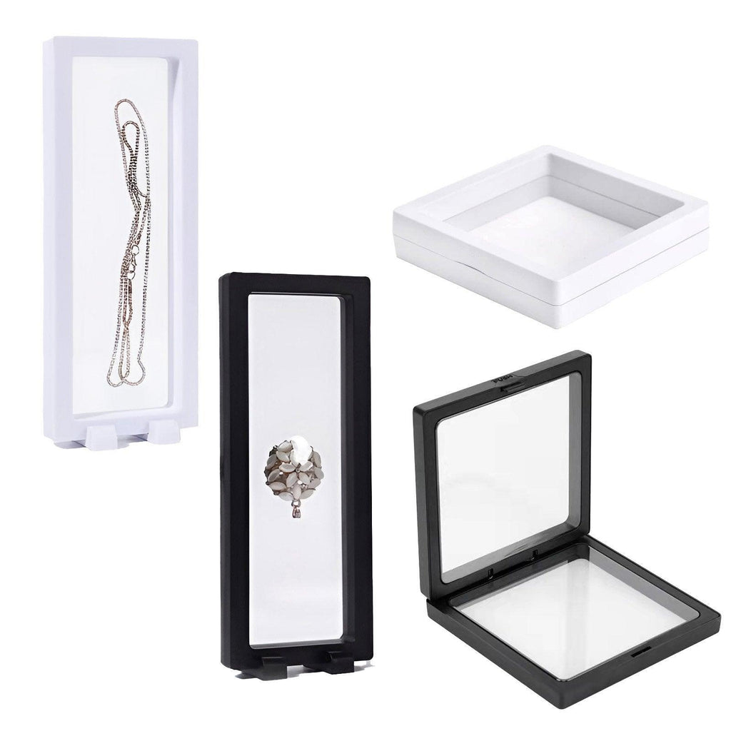 10pcs Transparent PE Film Display Box Jewelry Packaging Storage Box Container - 7-9-2-Black