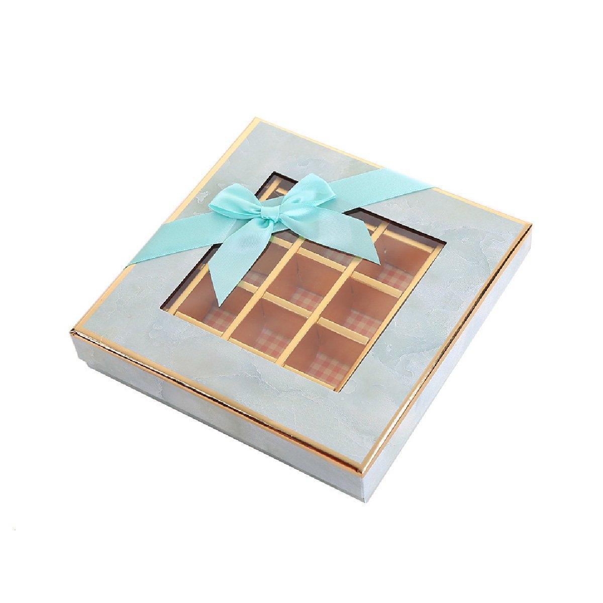 25X Valentines Day 9/12Grids Chocolate Box Gourmet Desserts Gift Display Window - Gray 12Grids-16-12-4-25pcs