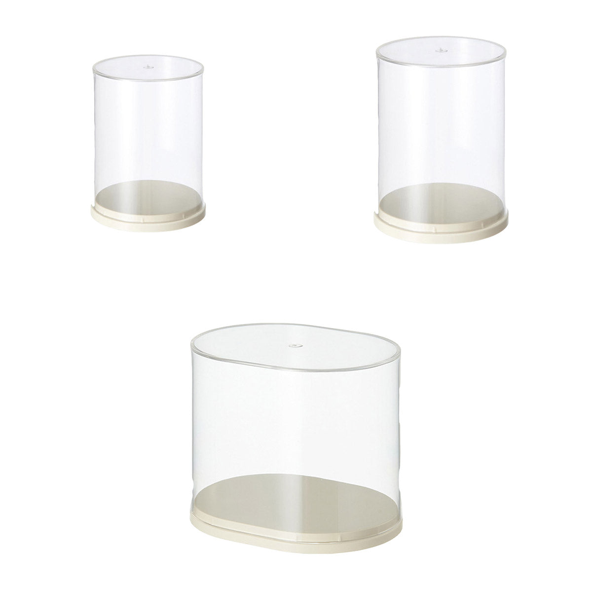2pcs Clear Acrylic Display Case Transparent Box for Collectibles Dolls Figures - L