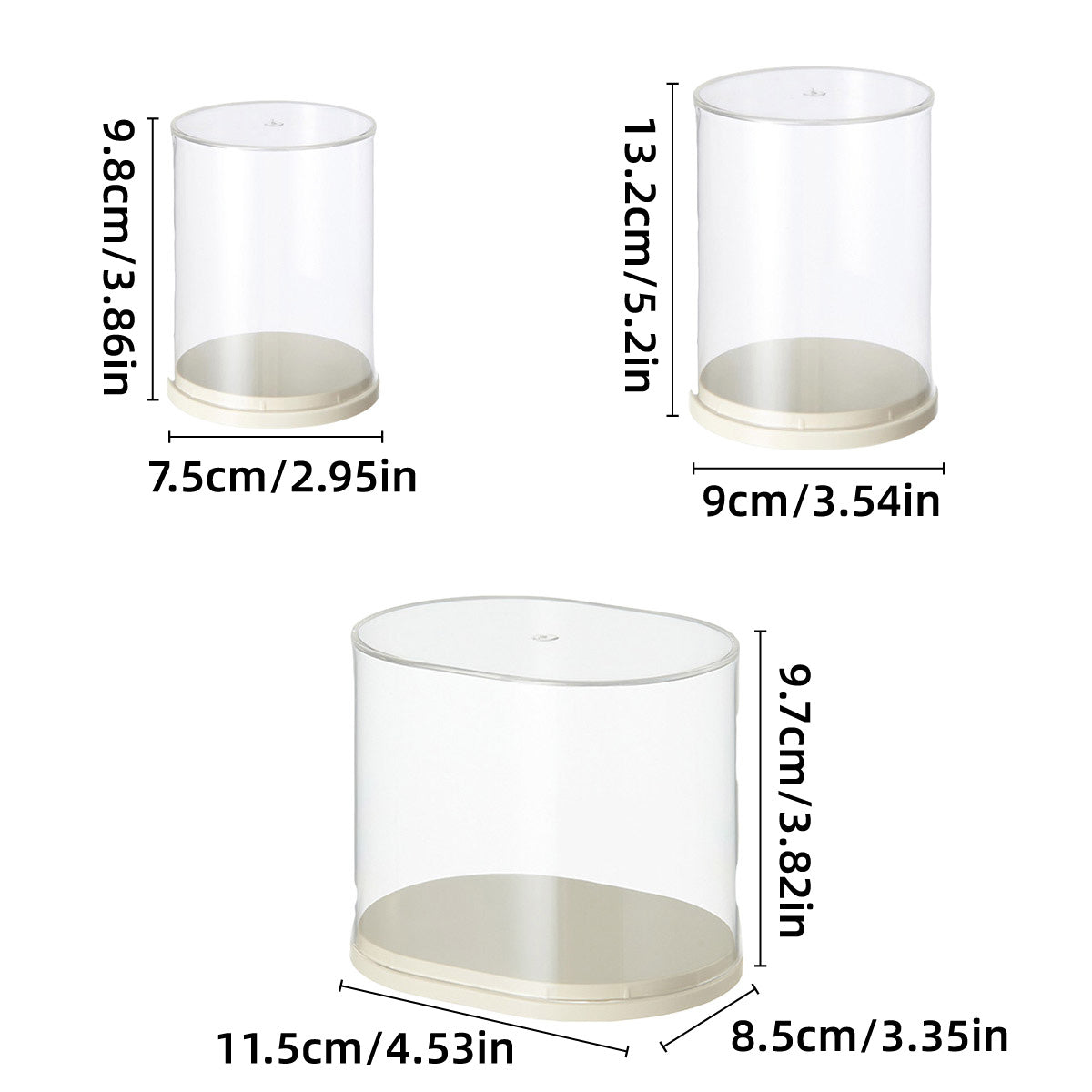 2pcs Clear Acrylic Display Case Transparent Box for Collectibles Dolls Figures - L